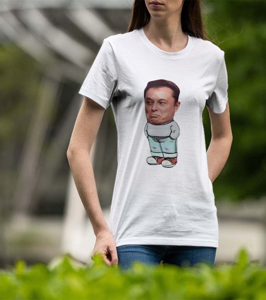 Elon Musk Cartoon Character Chill Guy With Dog Attire T-Shirt
