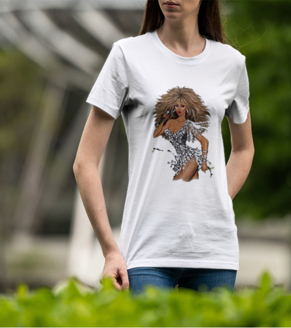 White Christmas Hayden Williams Tina Turner Glamorous Sequin Diva T-Shirt