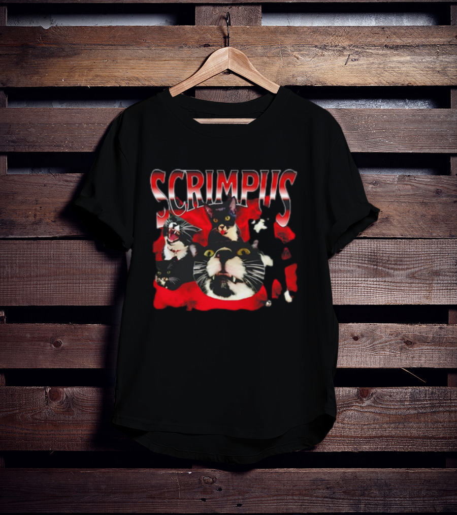 Scrimpus Cat Collage With Black And White Tuxedo Cats T-Shirt