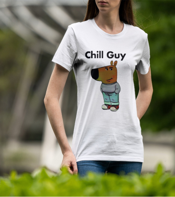 Chill Guy Dog Meme Casual T-Shirt
