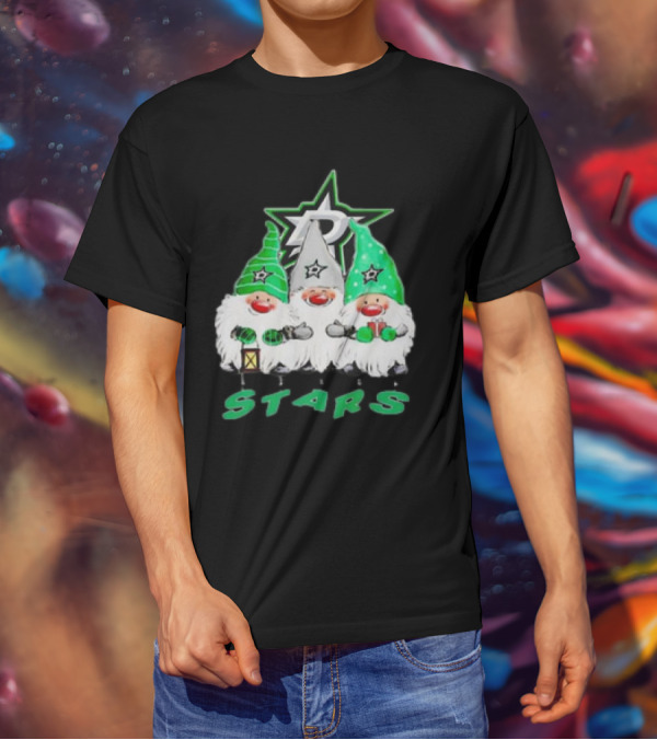 Dallas Stars Christmas Gnomes Festive NHL T-Shirt