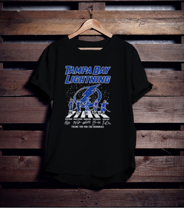Tampa Bay Lightning Hockey Abbey Road Thank You For The Memories Signatures T-Shirt