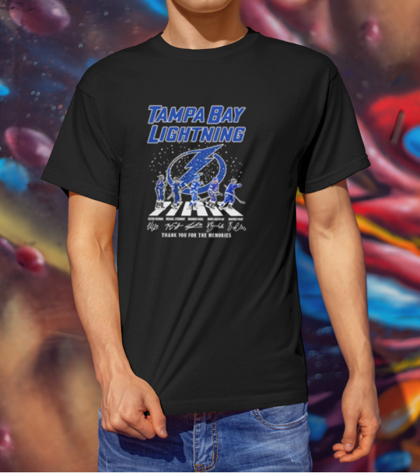 Tampa Bay Lightning Hockey Abbey Road Thank You For The Memories Signatures T-Shirt