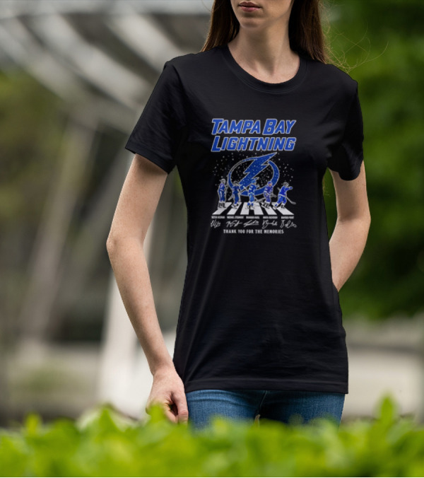 Tampa Bay Lightning Hockey Abbey Road Thank You For The Memories Signatures T-Shirt