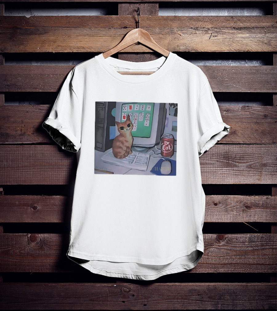 Cat Kelly Pringle Dr Cat Computer Solitaire T-Shirt