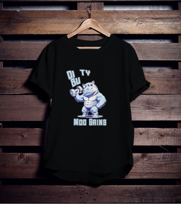 Dirty Bulk Hippo Lifting Moo Gains Gym T-Shirt