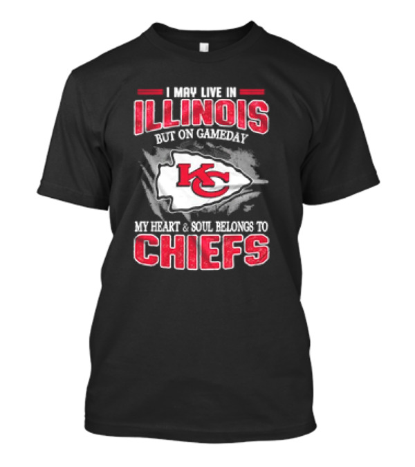 Illinois Gameday Heart And Soul Belongs To Kansas City Chiefs T-Shirt