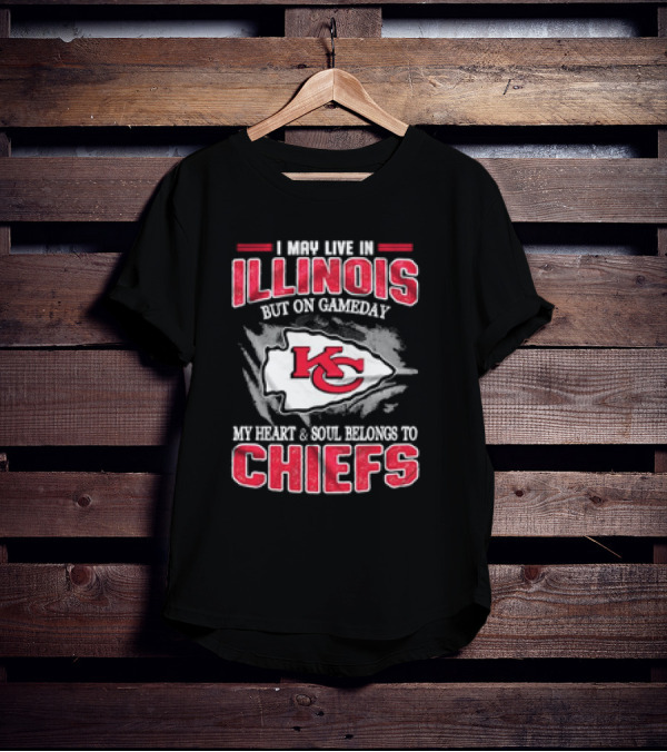 Illinois Gameday Heart And Soul Belongs To Kansas City Chiefs T-Shirt