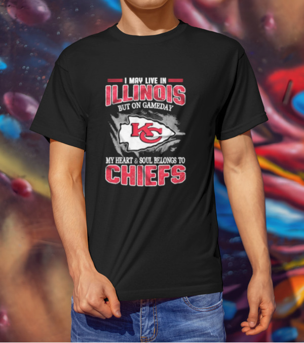 Illinois Gameday Heart And Soul Belongs To Kansas City Chiefs T-Shirt