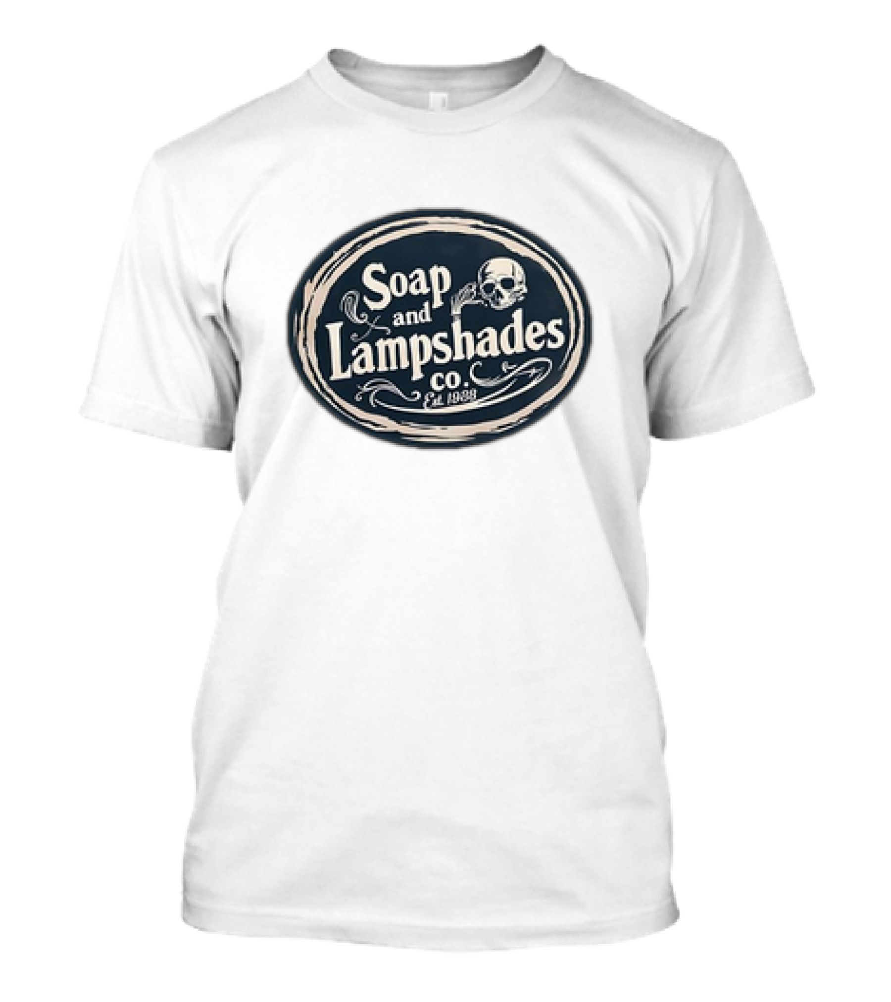 Soap And Lampshades Co Est 1938 Skull Motif T-Shirt