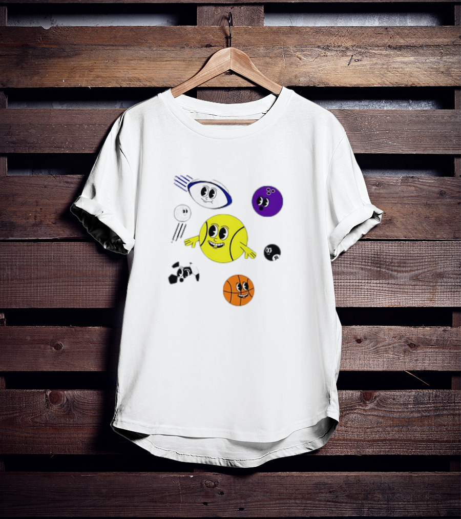 Andy Murray For UNICEF Funny Cartoon Ball Characters T-Shirt