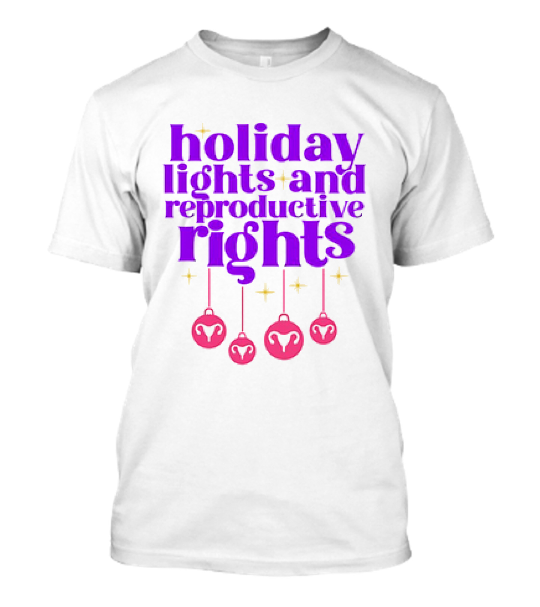 Holiday Lights And Reproductive Rights Ornaments With Symbols T-Shirt