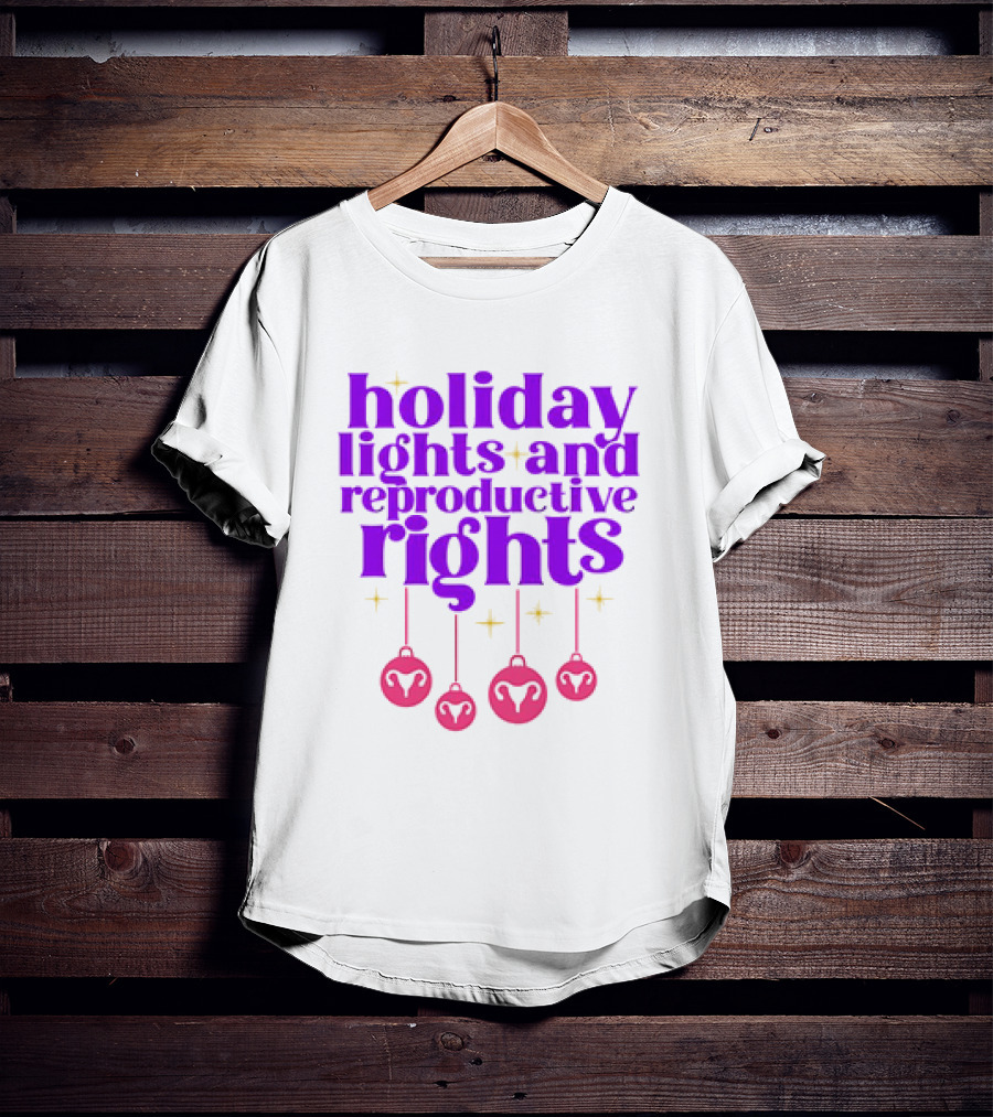 Holiday Lights And Reproductive Rights Ornaments With Symbols T-Shirt