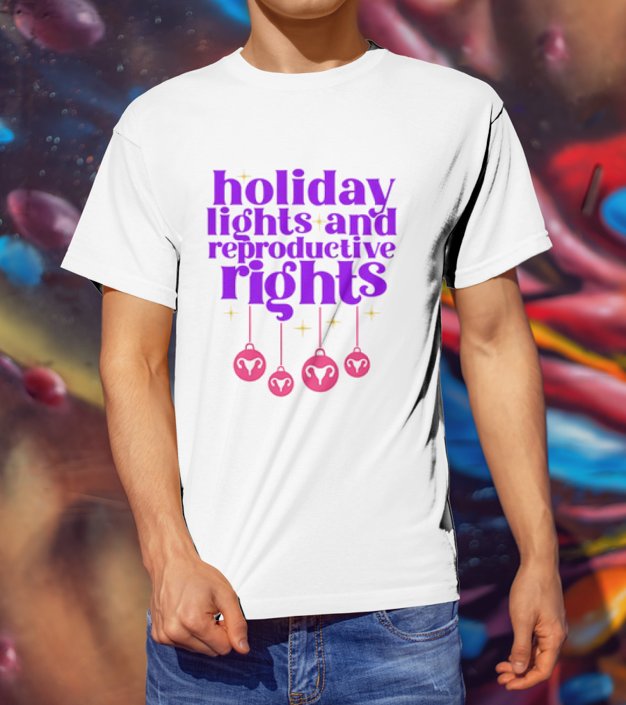 Holiday Lights And Reproductive Rights Ornaments With Symbols T-Shirt