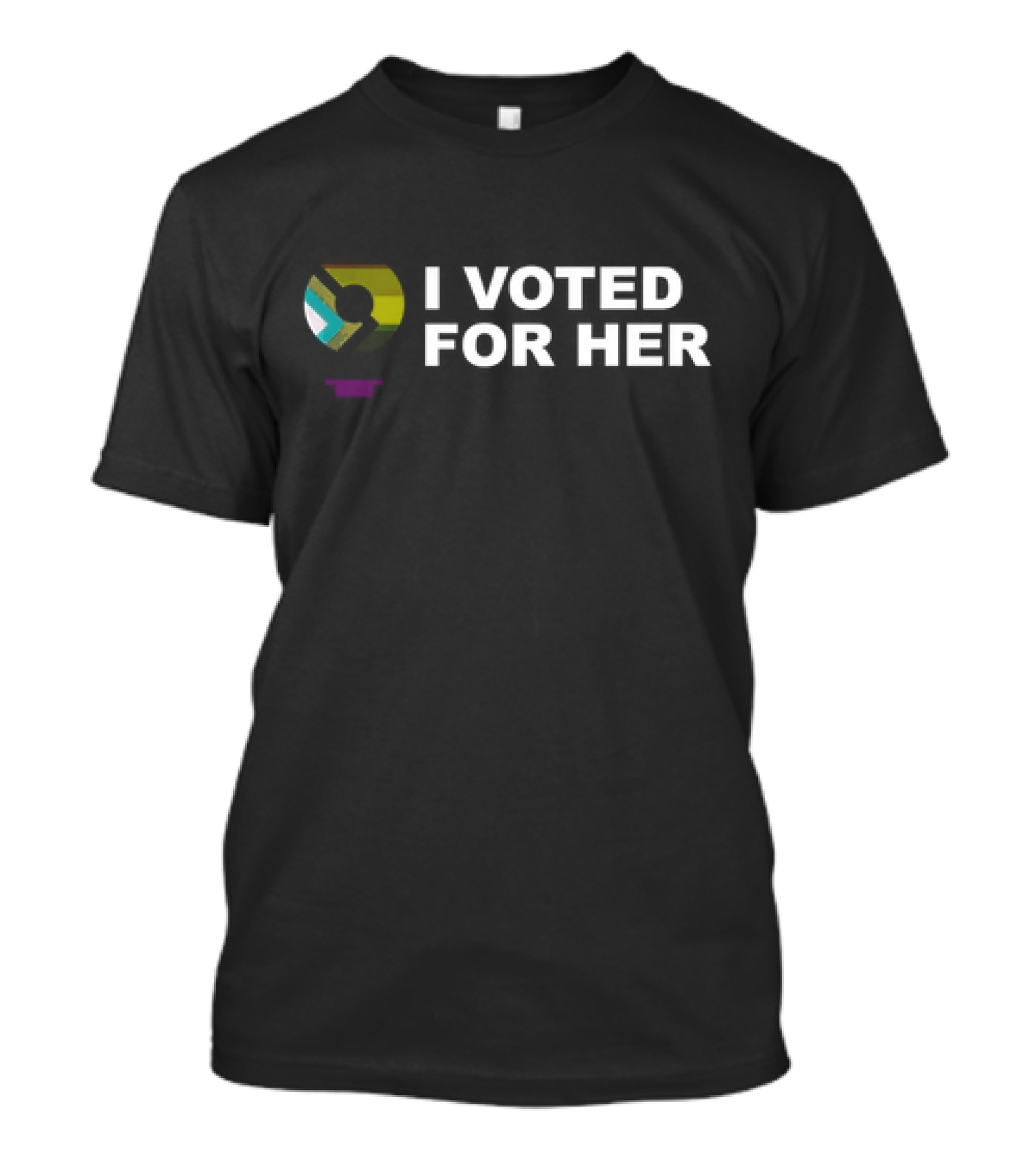 I Voted For Her White Text With Geometric T-Shirt