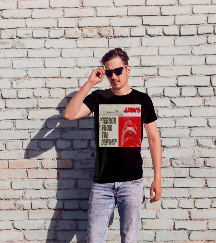 Jaws Terror From The Depths Retro Classic Movie Iconic Shark Attack Scene T-Shirt