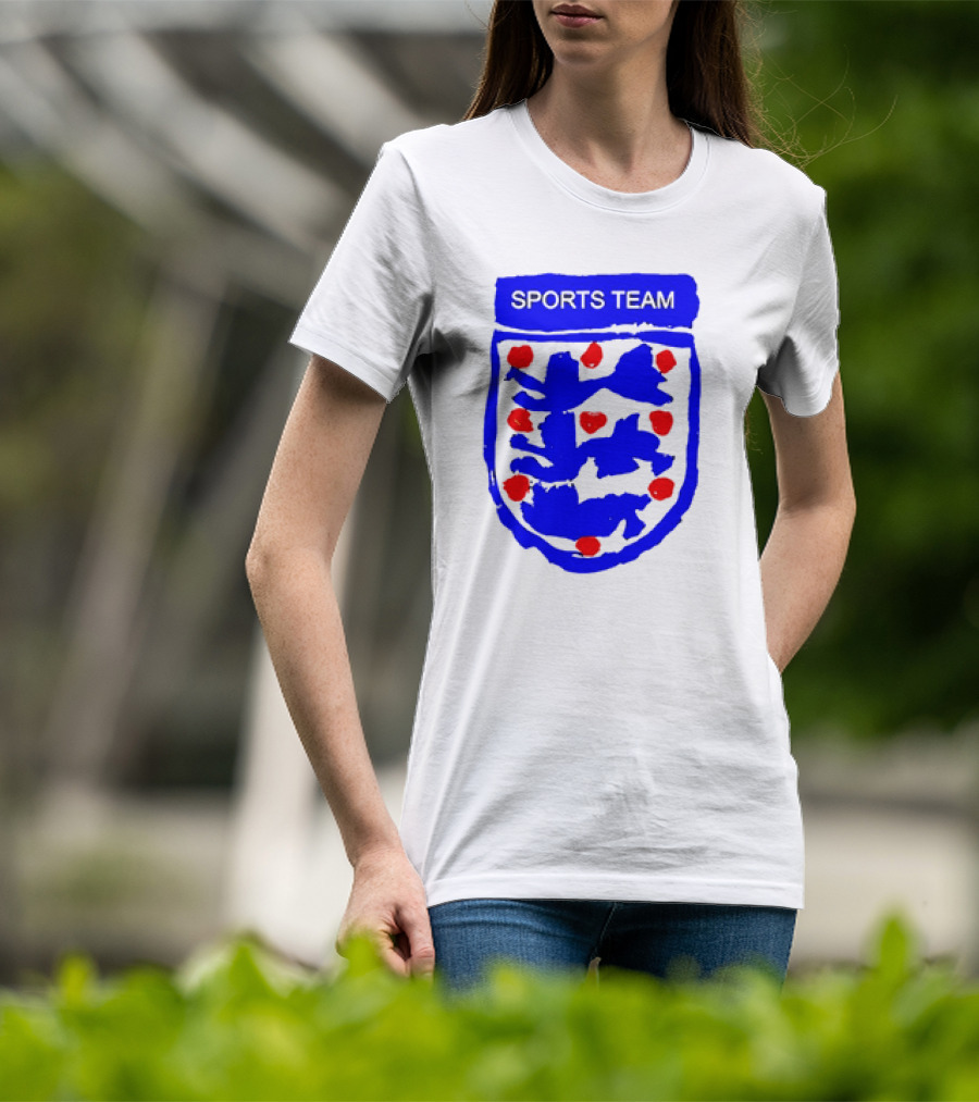 Sports Team Three Lions England Badge Crest T-Shirt