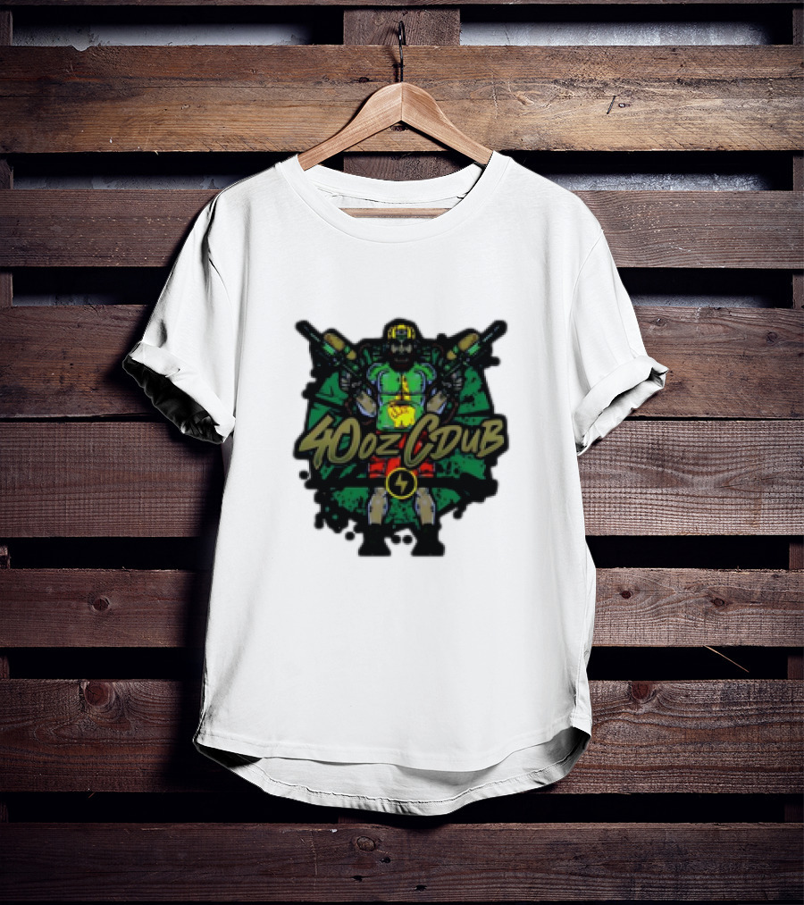 40ozCDub RemixDub Guns Warrior Power T-Shirt