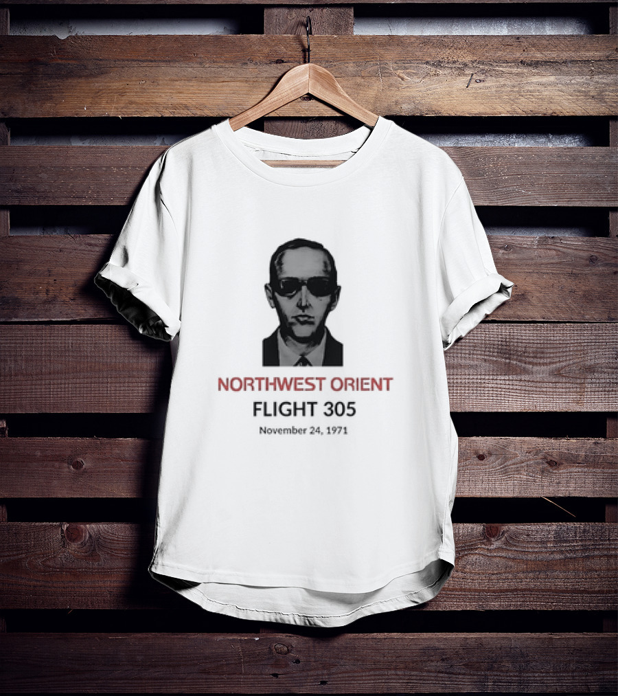 DB Cooper Northwest Orient Flight 305 Hijacking November 24 1971 Retro Aviation Mystery T-Shirt