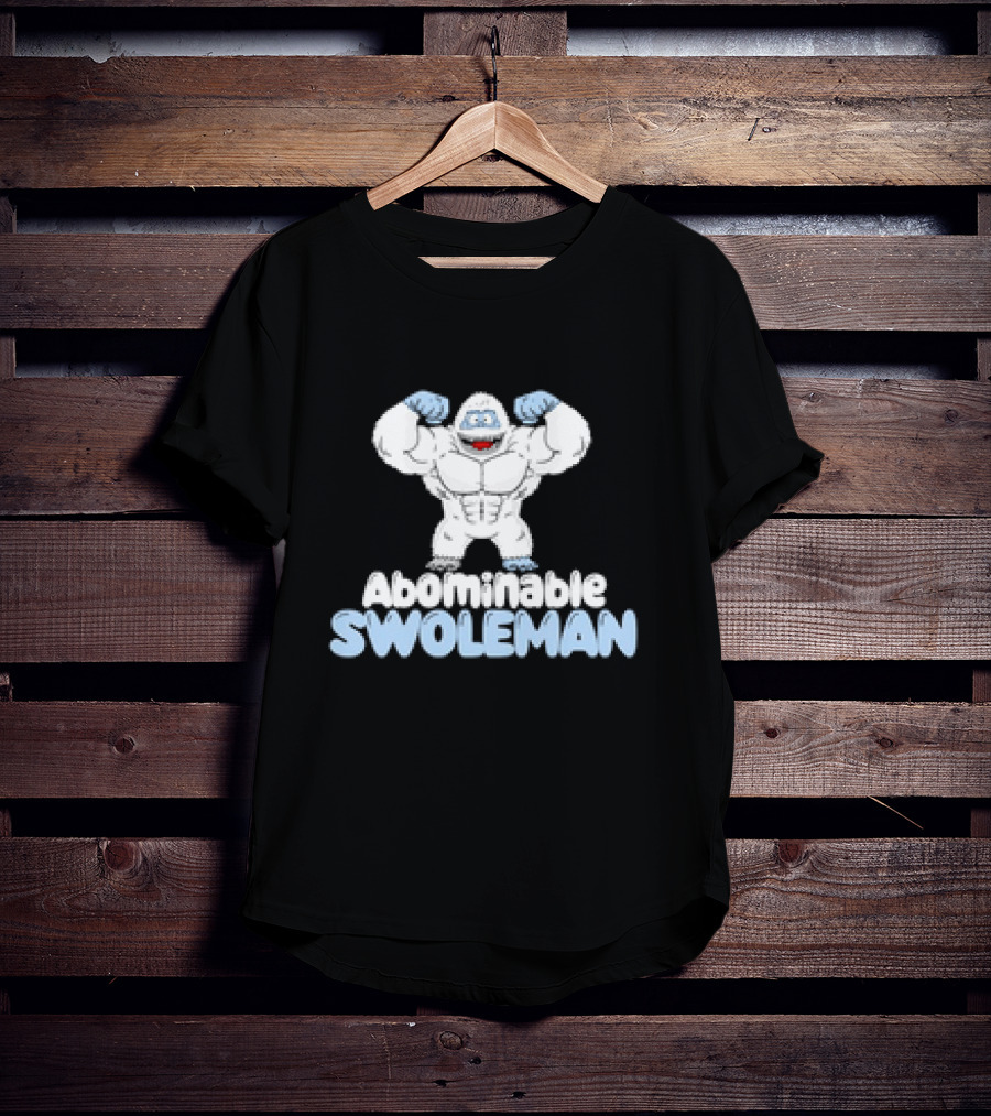Abominable Swoleman Flexing Cartoon Yeti Meme T-Shirt