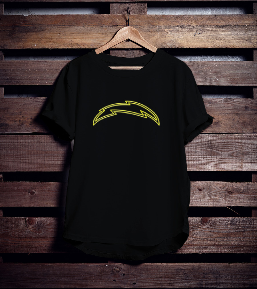 Chargers Danger High Boltage Lightning Bolt Neon Yellow T-Shirt