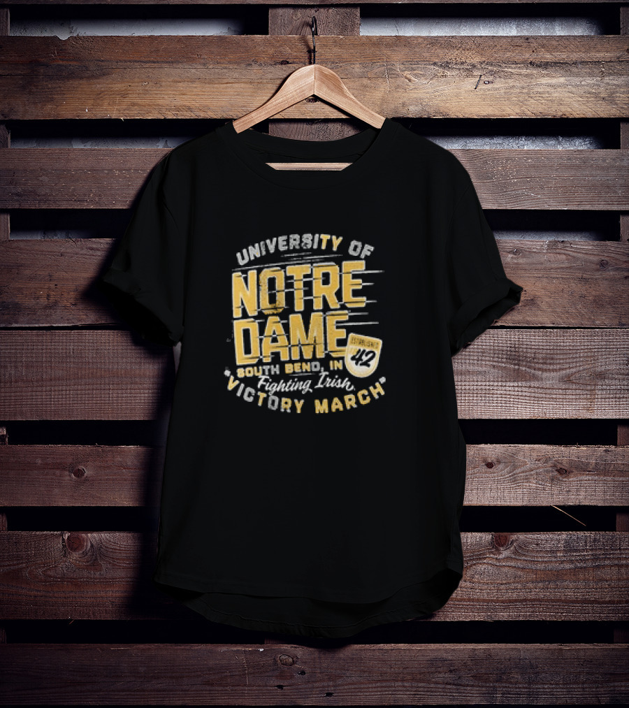 University Of Notre Dame Fighting Irish Victory March South Bend IN Stadium 42 T-Shirt