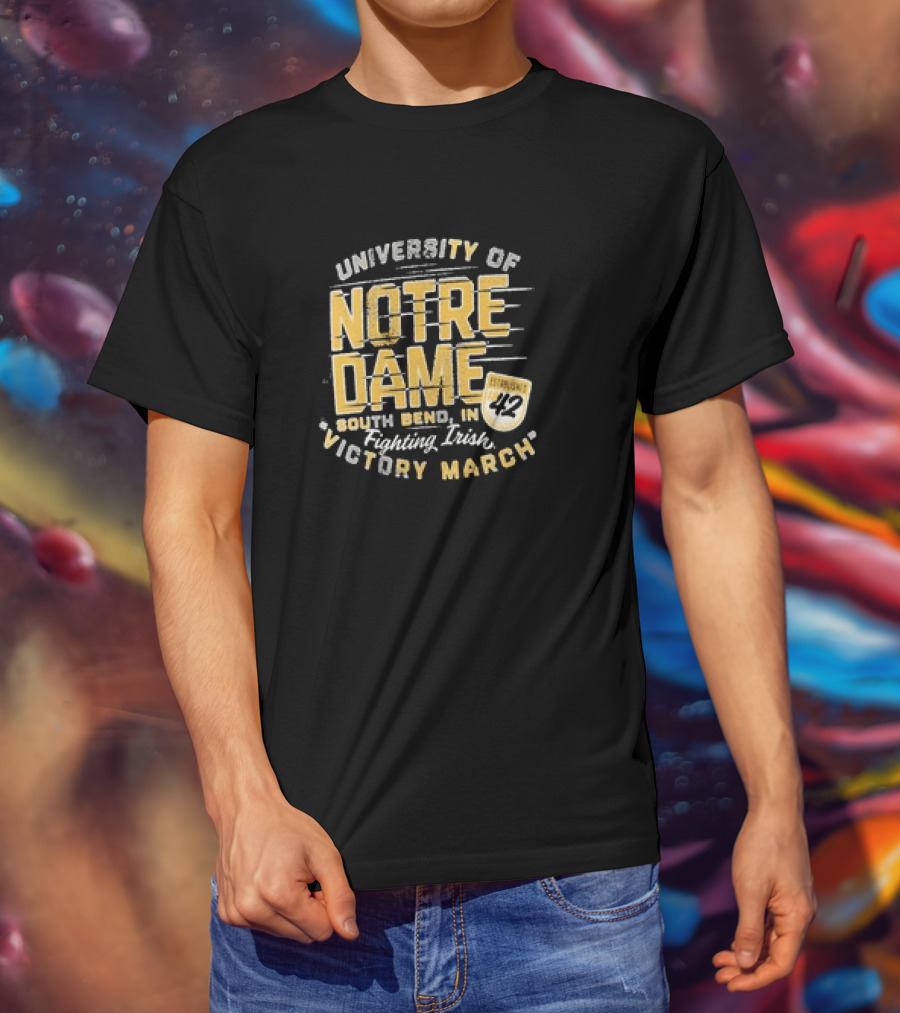 University Of Notre Dame Fighting Irish Victory March South Bend IN Stadium 42 T-Shirt