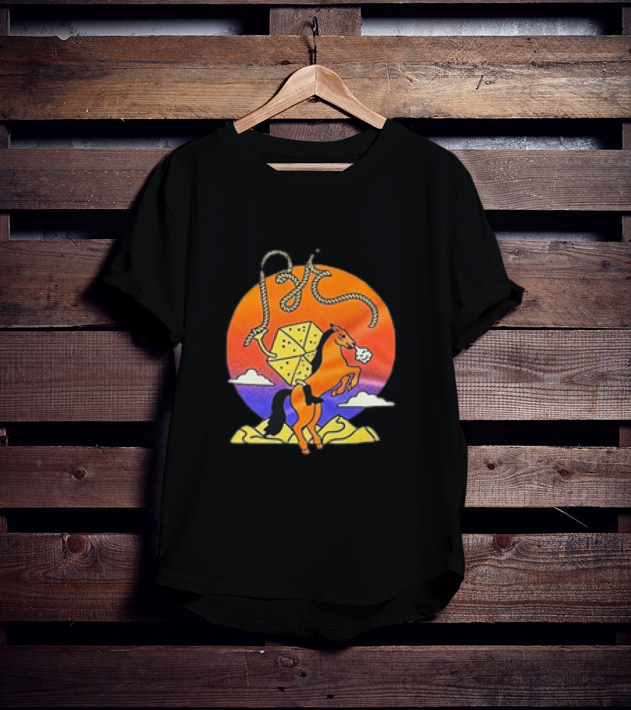 The BE-Hive Life Is Tight Kite And Horse Sunset Scene T-Shirt