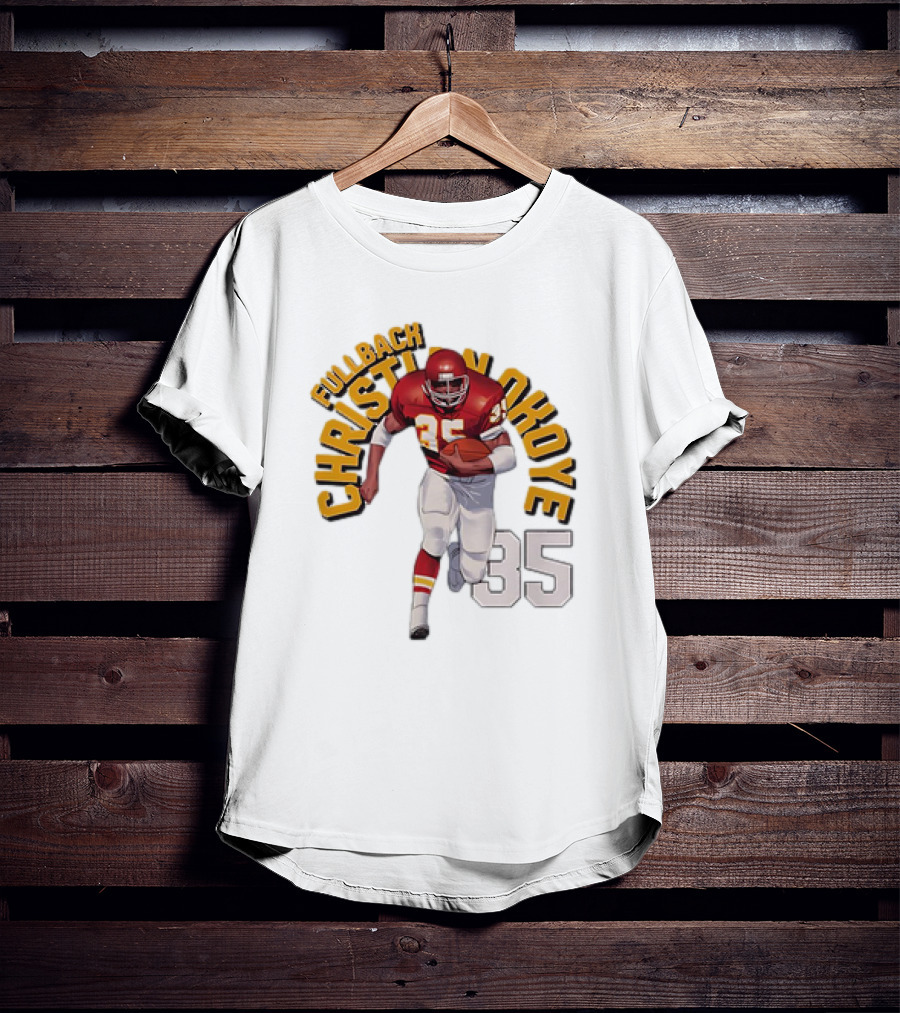 Christian Okoye Kansas City Chiefs Fullback 35 Vintage NFL Football Name ARC T-Shirt