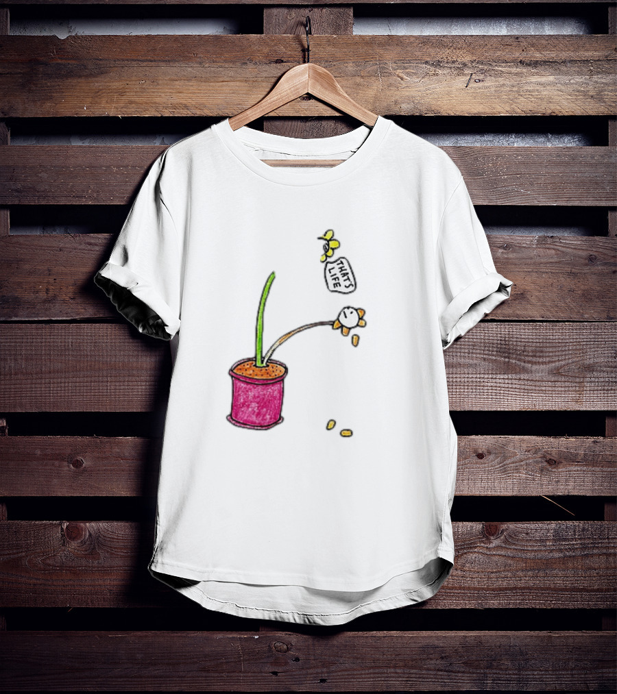 Flowers That's Life Drooping Plant With Bee T-Shirt