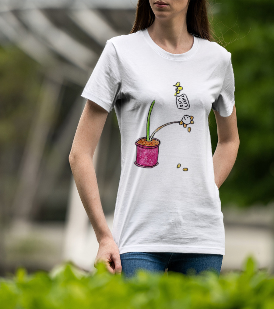 Flowers That's Life Drooping Plant With Bee T-Shirt