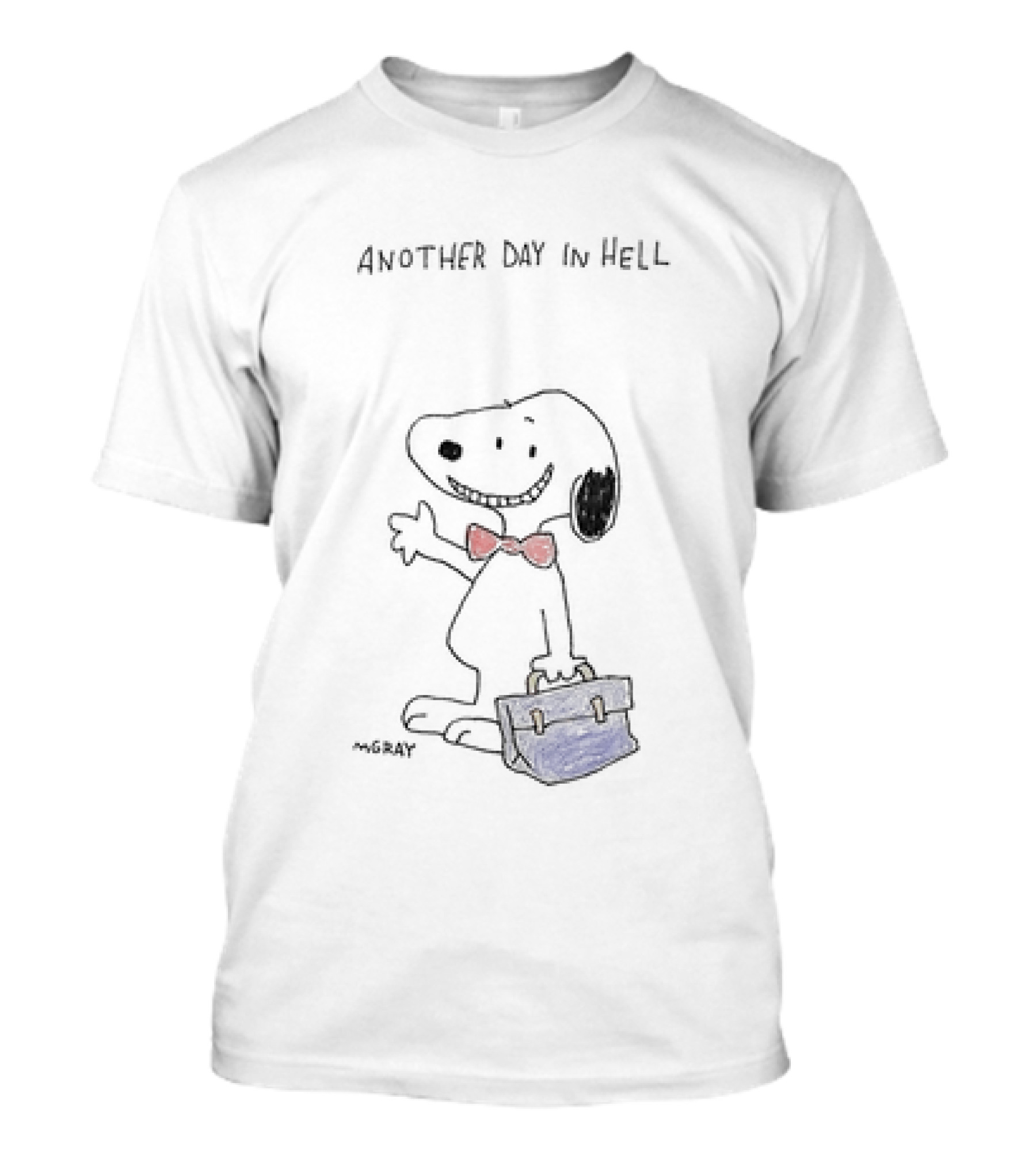 Another Day In Hell Snoopy Bow Tie And Briefcase T-Shirt