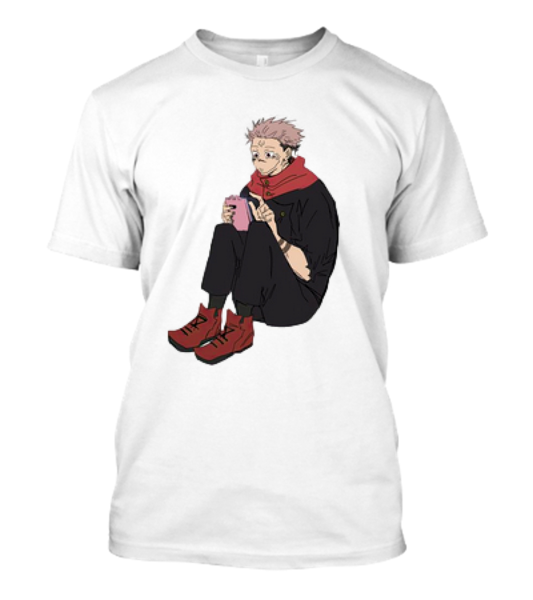 Yuji Itadori Mode Ryomen Sukuna Playing With Phone Jujutsu Kaisen Anime T-Shirt