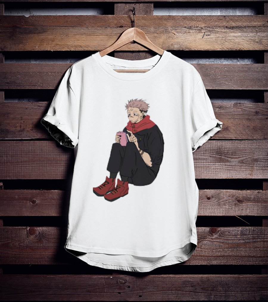 Yuji Itadori Mode Ryomen Sukuna Playing With Phone Jujutsu Kaisen Anime T-Shirt