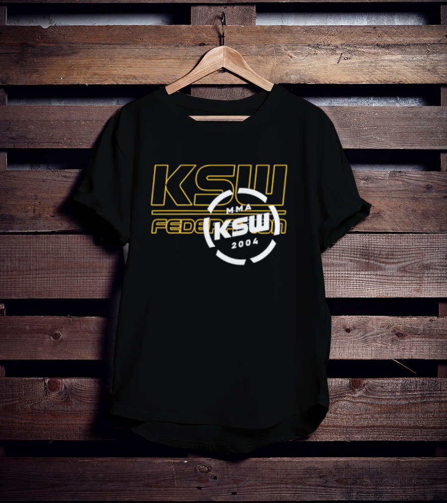 KSW Federation MMA 2004 Logo Black Yellow T-Shirt
