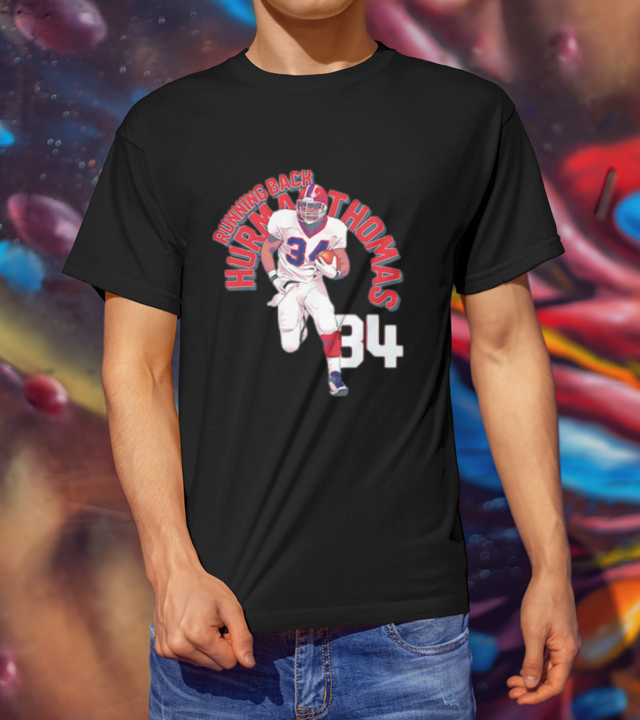 Thurman Thomas Buffalo Bills Running Back 34 Vintage NFL Football T-Shirt