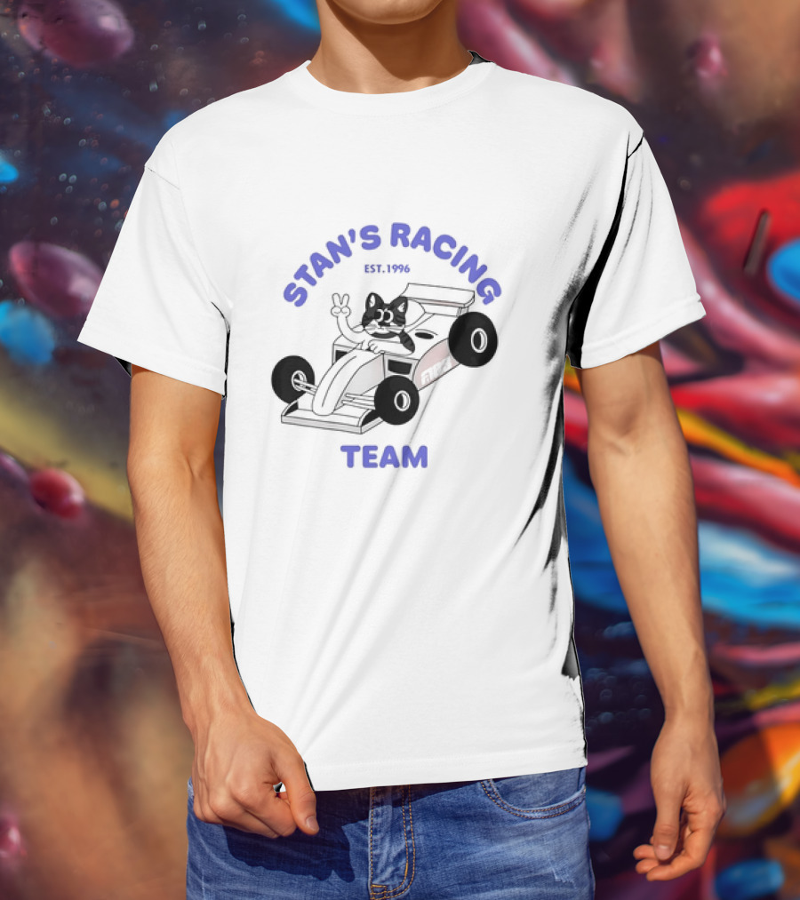 Stan's Racing Team Cat Est. 1996 Racing Car T-Shirt
