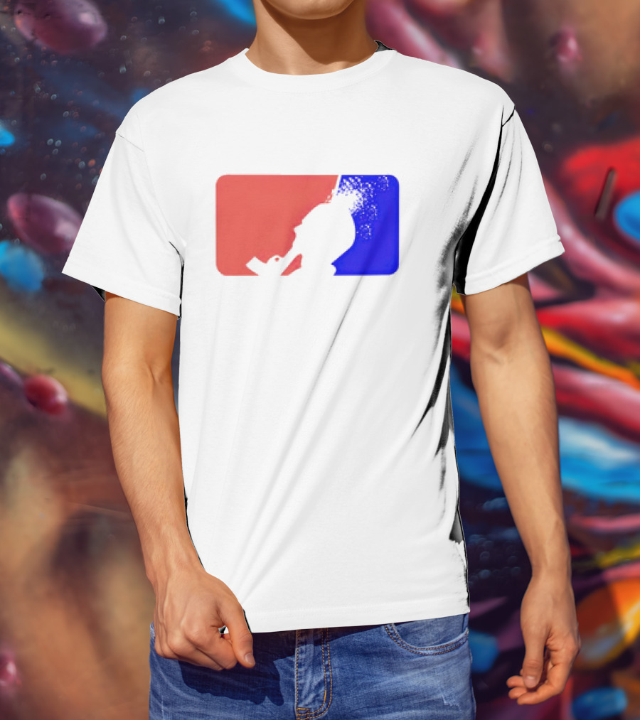 David Major League Shooting Silhouette Red Blue Funny T-Shirt
