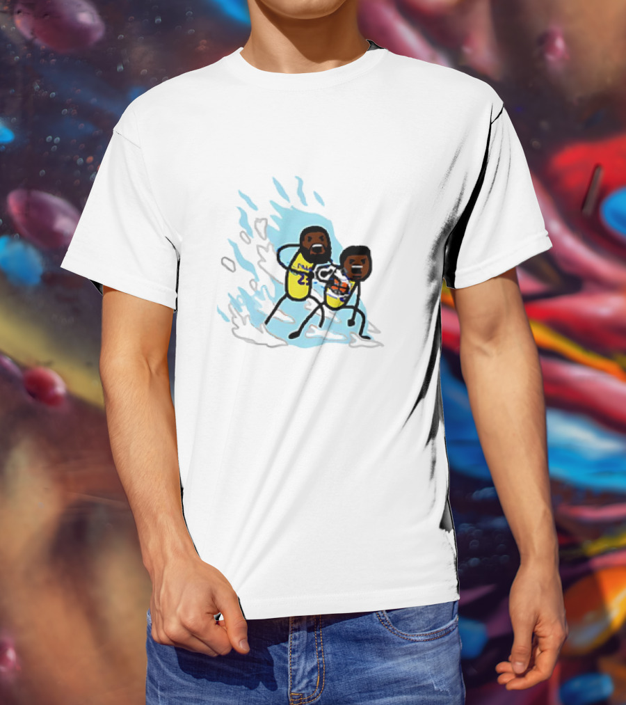 LeBron James Los Angeles Lakers Father Son Kamehameha Basketball Anime Fusion T-Shirt