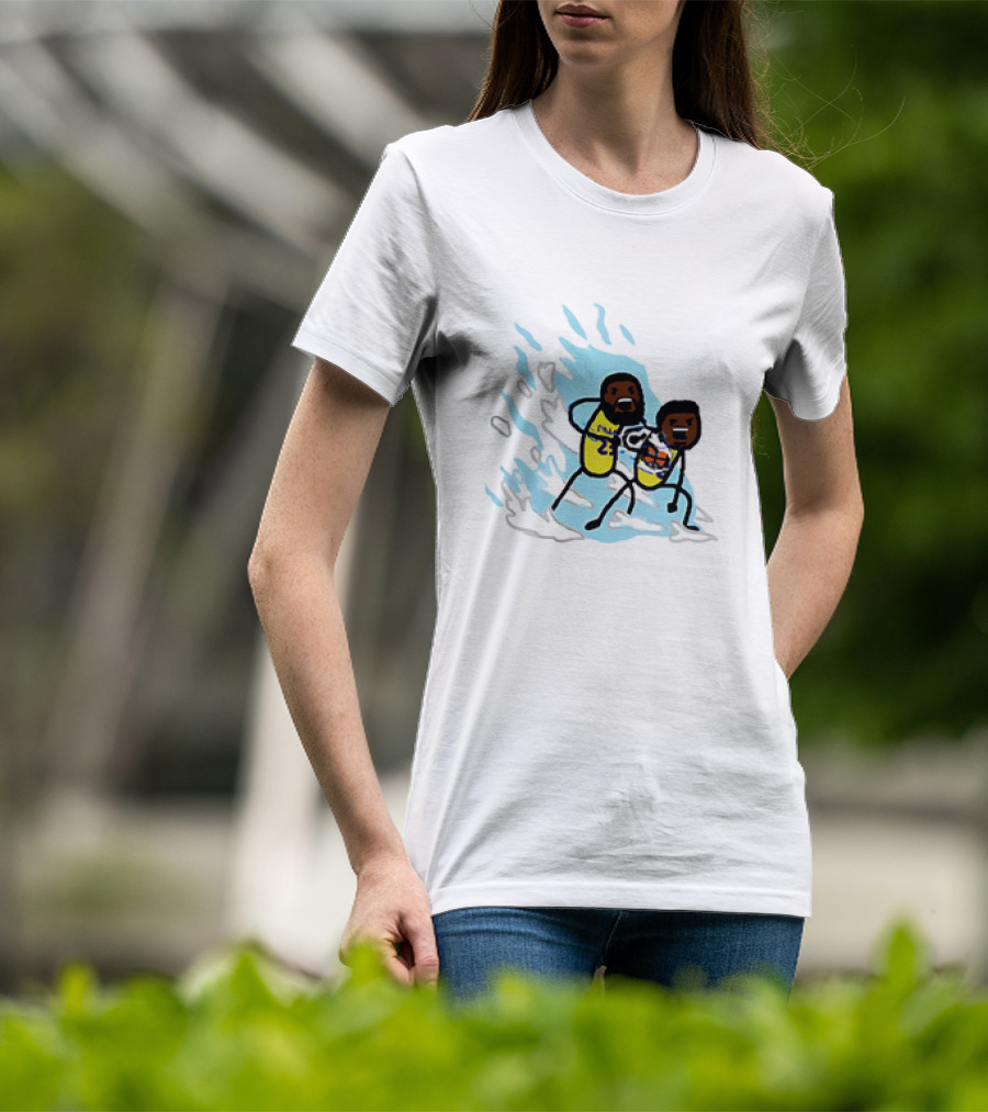 LeBron James Los Angeles Lakers Father Son Kamehameha Basketball Anime Fusion T-Shirt