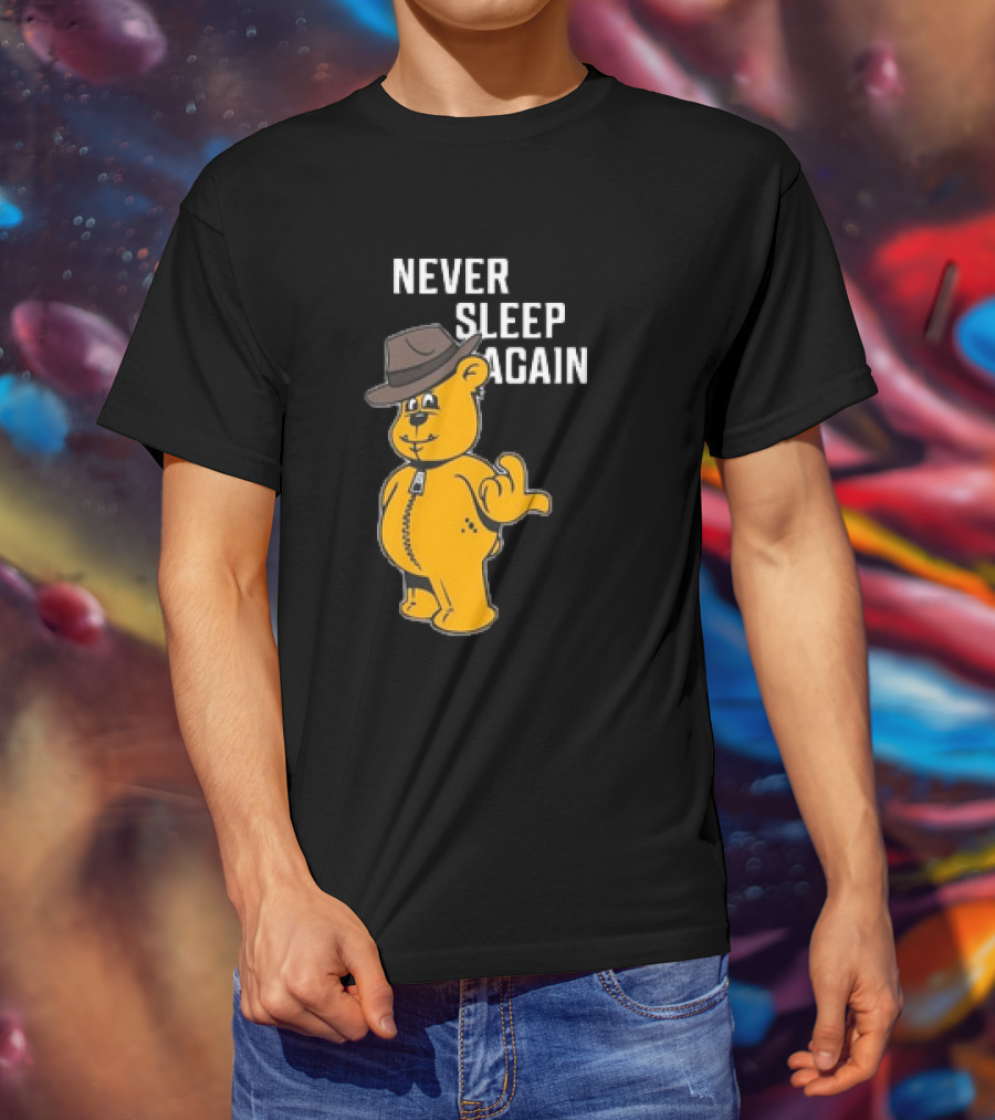 Never Sleep Again Zwart Wanna Play Nightmare Teddy Bear T-Shirt