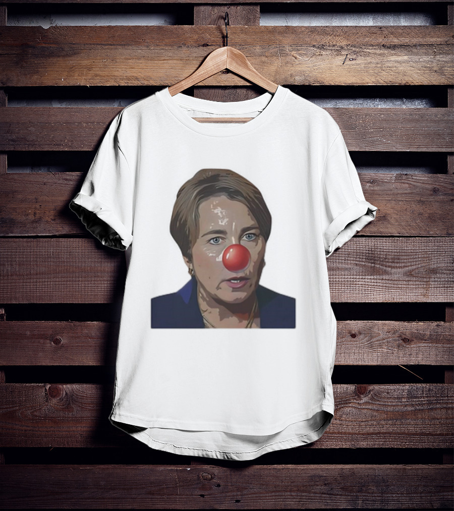 Maura Healey Cartoon Clown Nose Face Image T-Shirt