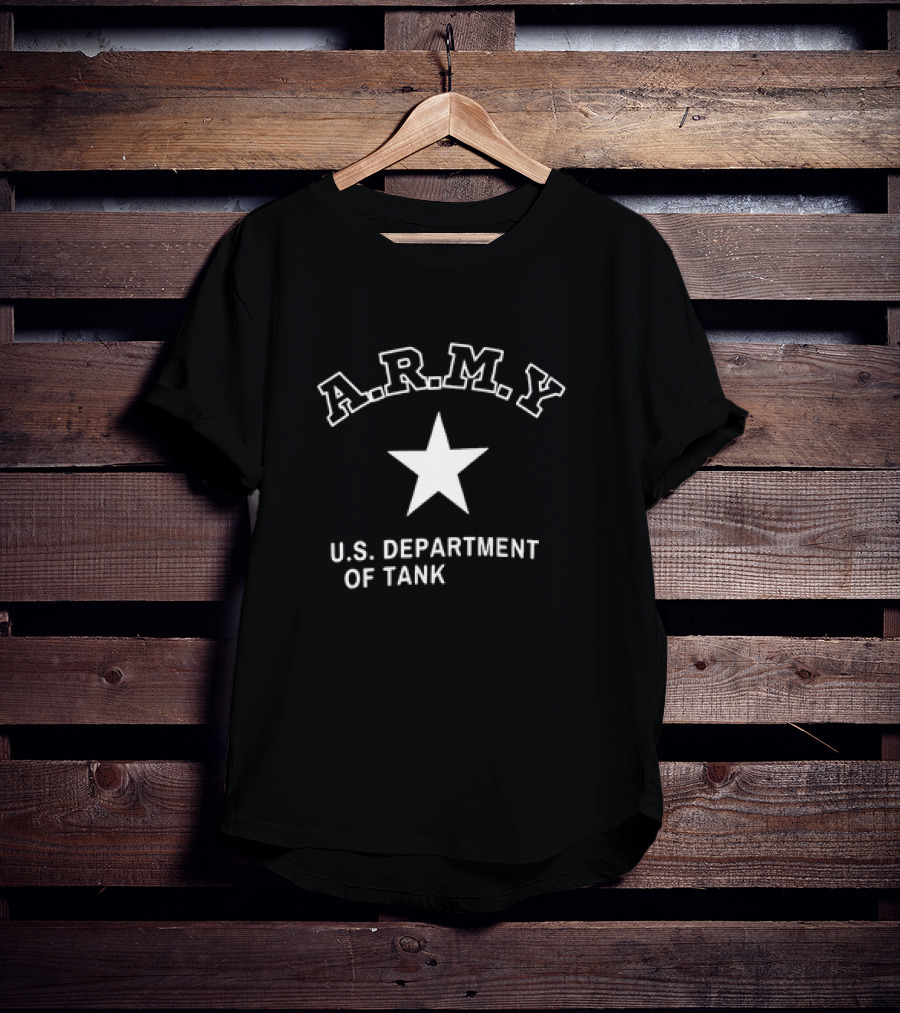 A.R.M.Y U.S. Department Of Tank Star Motif T-Shirt