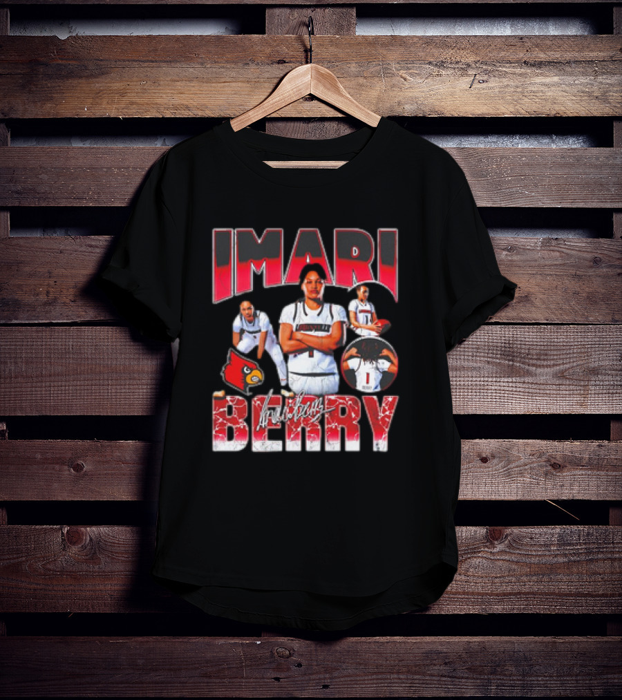 IMARI BERRY Louisville Cardinals Basketball Player Collage T-Shirt