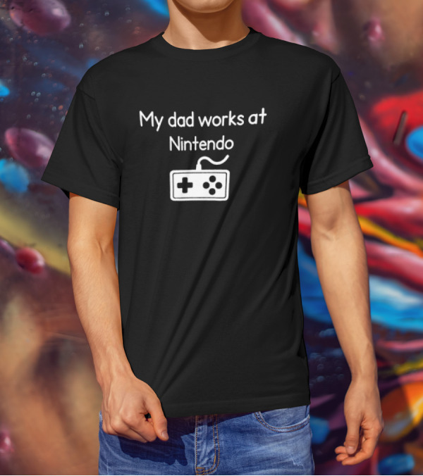 My Dad Works At Nintendo Retro Controller T-Shirt