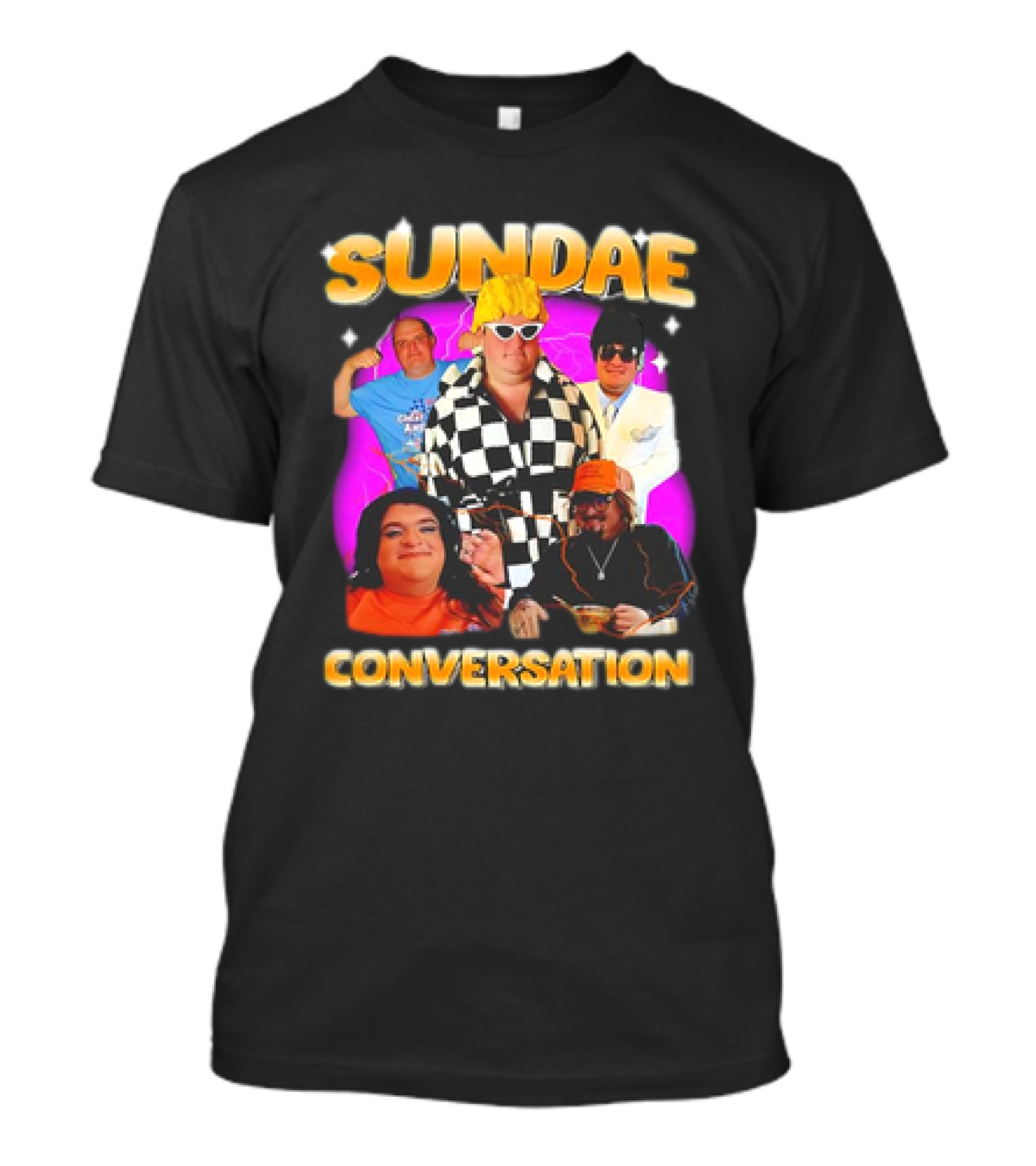 Sundae Conversation Glenny Balls Vibrant Group Montage T-Shirt
