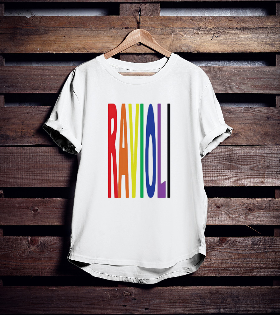 Ravioli Rainbow Colorful Block Letters T-Shirt