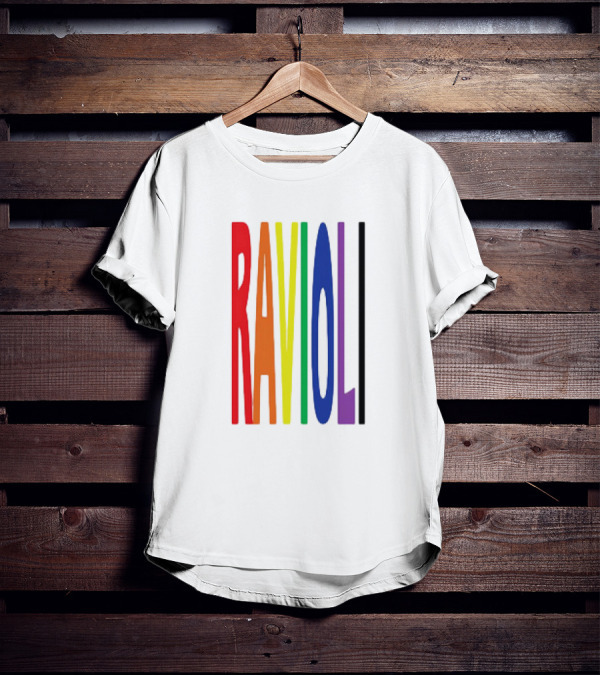 Ravioli Rainbow Colorful Block Letters T-Shirt