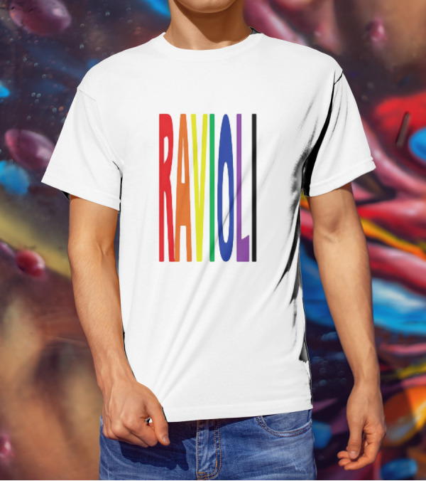 Ravioli Rainbow Colorful Block Letters T-Shirt