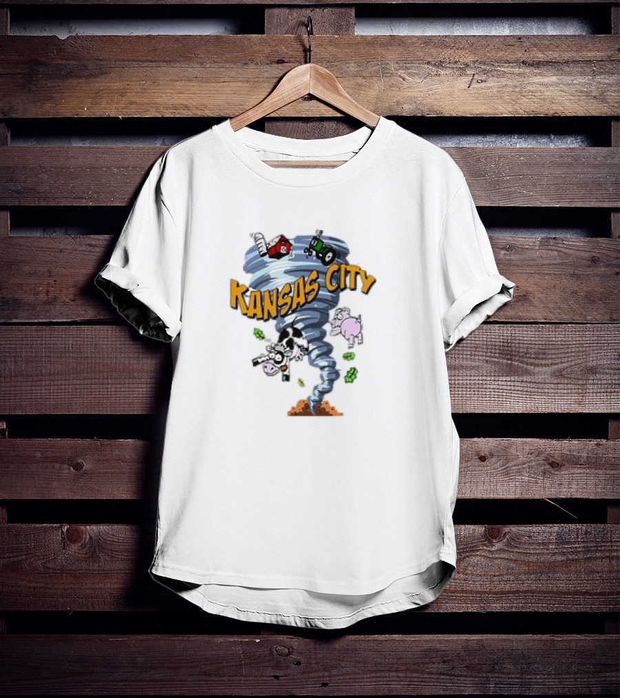 Kansas City Tornado Magnet Cartoon With Farm Animals And Tractor T-Shirt